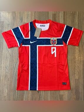 Nike Erling Haaland Norway Home Red soccer Jersey - #9 Men’s Small stitched NWT